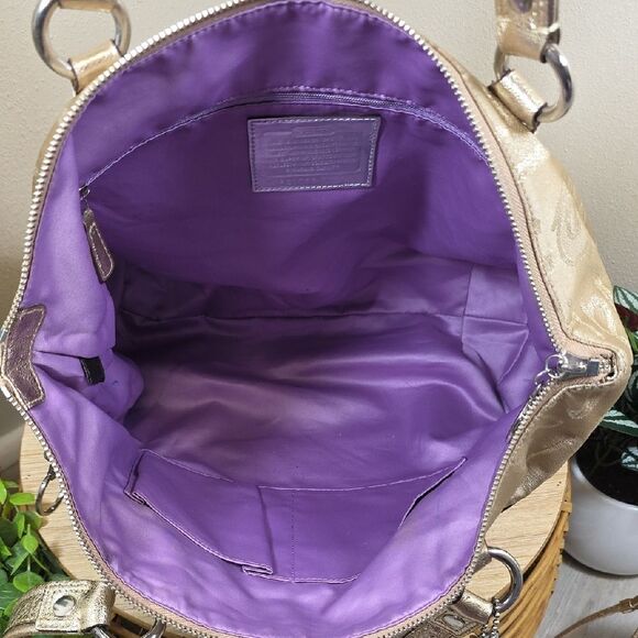 Coach Poppy Story Patch Glam Tote with Matching Wallet - Picture 12 of 16